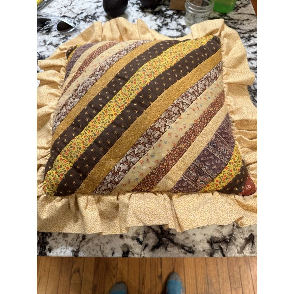 Handmade Quilted Patchwork Pillow 16